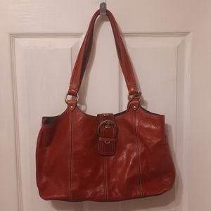 ETIENNE AIGNER RED LEATHER SHOULDER BAG